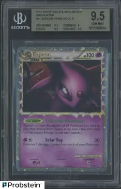 2010 Pokemon Heartgold & Soulsilver Undaunted #81 Espeon Prime Holo BGS 9.5 - Image 1