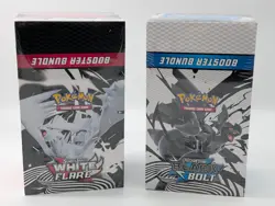 Pokemon SV10.5 White Flare Black Bolt Sealed LOT 2 Booster Bundle Display Case - Image 1