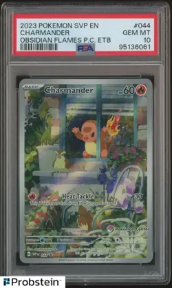 2023 SVP EN Obsidian Flames Pokemon Center ETB Stamped #044 Charmander PSA 10 - Image 1