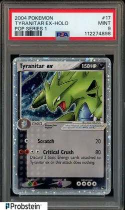 2004 Pokemon POP Series 1 #17 Tyranitar Ex Holo PSA 9 MINT - Image 1