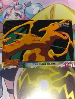 1998 Topps Blue Pokemon Mewtwo Strikes Back Movie The Fight Rages #35 Holo NM/LP - Image 1