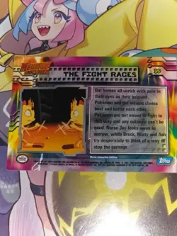 1998 Topps Blue Pokemon Mewtwo Strikes Back Movie The Fight Rages #35 Holo NM/LP - Image 2