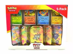 POKEMON Scarlet & Violet - 151 Collection, 5-Pack Mini Tins with 4 Promos Bundle - Image 1