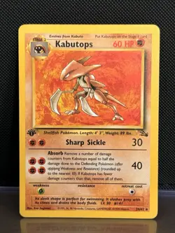Pokemon TCG Kabutops Fossil 1st Edition Rare - Image 1