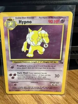 1999 Pokemon Hypno 8/62 Fossil Unlimited Holo Rare - Image 1