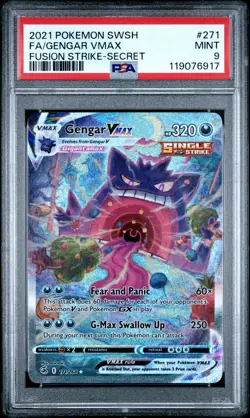 2021 POKEMON SWORD & SHIELD FUSION STRIKE SECRET #271 FULL ART/GENGAR VMAX PSA 9 - Image 1