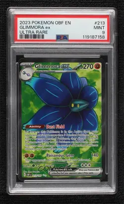 Glimmora ex Ultra Rare Pokemon SV03: Obsidian Flames (OBF) PSA 9 MINT - Image 1