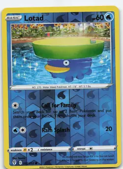 Lotad 032/203 Common Reverse Holo SWSH07: Evolving Skies NM Pokemon - Image 1
