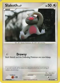 Slakoth 99/123 Mysterious Treasures Common Normal Pokemon TCG - Image 1