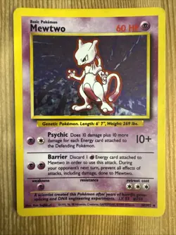 Mewtwo - 10/102 - Pokemon Base Set Unlimited Holo Rare Card WOTC HP - Image 1