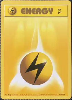 Lightning Energy 128/130 Base Set 2 Regular - Pokemon Card - Image 1