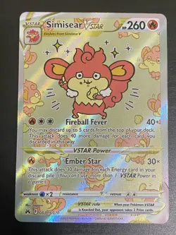 Simisear VSTAR GG37/GG70 Ultra Rare Crown Zenith Pokemon Card NM Condition - Image 1