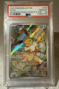 PRISMATIC EVOLUTIONS POKEMON CENTER ETB STAMPED PROMO #173 EEVEE PSA 10 - Image 1