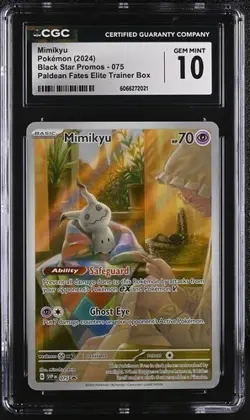 CGC 10 - Mimikyu 075 SVP Black Star Promo Paldean Fates ETB Pokemon Gem Mint - Image 1