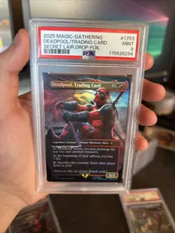 2025 MAGIC: THE GATHERING SECRET LAIR DROP #1753 DEADPOOL, TRADING CARD PSA 9 - Image 1