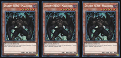 Destiny HERO - Malicious - Playset 3 Cards - RA03-EN001 - Secret Rare - Yugioh - Image 1