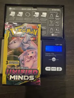 HEAVY 7.89g - Pokemon Sun & Moon Unified Minds | 3 Card Mini Booster Pack - Image 1