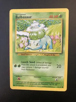 Bulbasaur 44/102 Base Set Unlimited Pokemon Card - Image 1