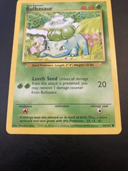 Bulbasaur 44/102 Base Set Unlimited Pokemon Card - Image 3