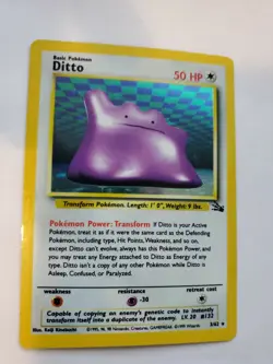 Ditto Fossil Set Holo Pokemon Card Base WOTC - Image 1