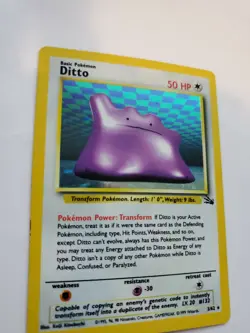 Ditto Fossil Set Holo Pokemon Card Base WOTC - Image 3
