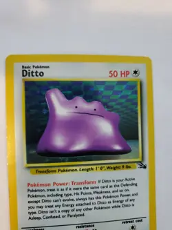 Ditto Fossil Set Holo Pokemon Card Base WOTC - Image 4