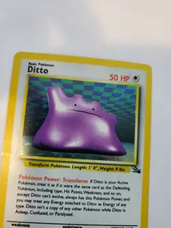 Ditto Fossil Set Holo Pokemon Card Base WOTC - Image 5