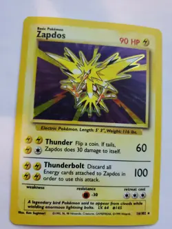 Zapdos Base Set Holo Pokemon Card WOTC NM - Image 1