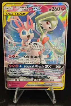 Pokemon TCG Gardevoir & Sylveon GX Holo Card 130/214 Unbroken Bonds - Image 1