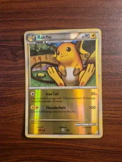 Pokemon Raichu 10/123 HeartGold & SoulSilver Reverse Holo Rare Card - Image 1