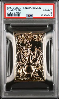 1999 BURGER KING POKEMON GOLD CARDS CHARIZARD PSA 8 - Image 1