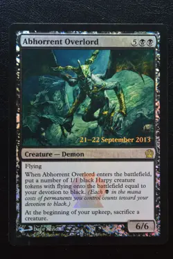 Magic The Gathering MTG ABHORRENT OVERLORD FOIL Theros Prerelease LP Played - Image 1