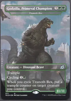 TL1042 MTG 2020 Ikoria Lair of Behemoths Godzilla, Primeval Champion FOIL - Image 1