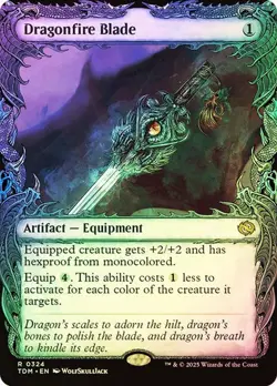 1x NM FOIL SHOWCASE Dragonfire Blade MTG Tarkir: Dragonstorm SV - Image 1