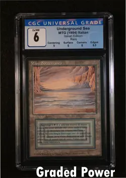 MTG Foreign Revised Black Border Underground Sea ITALIAN CGC 6 Magic the Gatheri - Image 1