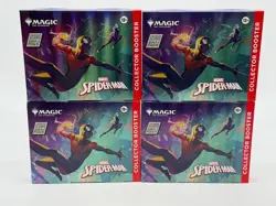 Lot of (4) Magic The Gathering Spiderman Collector Booster Packs SEALED - Image 1