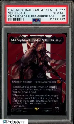 2025 MTG Final Fantasy EN Borderless Surge Foil #0527 Sephiroth PSA 10 GEM MINT - Image 1
