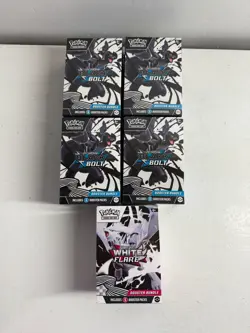 Pokemon TCG Black Bolt(4) White Flare(1) Booster Bundle Lot of 5 - New & Sealed - Image 1