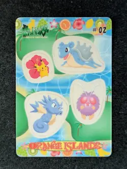 1999 Pocket Monsters PIKACHU/LAPRAS/SEADRA/VENONAT #02 Sealdass Orange Islands - Image 1