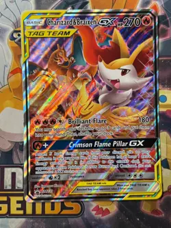 Charizard & Braixen GX SM230 Promo Pokemon Sun & Moon Tag Team jumbo LP - Image 1