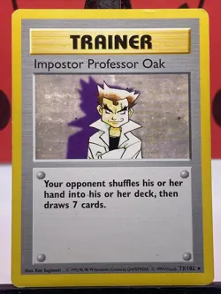 Impostor Professor Oak 73/102 Shadowless Base Set Pokemon TCG 1999 MP - Image 3
