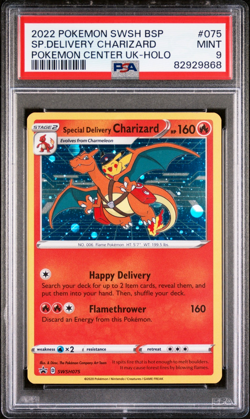 PSA 9 Pokemon 2022 Special Delivery Charizard SWSH075 Pokemon Center UK Holo - Image 1