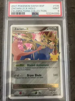 POKEMON 2021 Celebrations Collection Promo ZACIAN LV. X Holo #135 PSA 9 Mint - Image 1