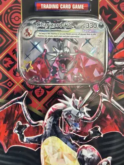 Pokemon TCG Scarlet & Violet Paldean Fates Charizard Tin Factory Sealed - Image 2