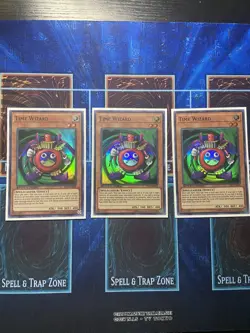 YUGIOH • TIME WIZARD • SUPER RARE • STP1-EN008 • SPEED DUEL • NM (x3) - Image 1