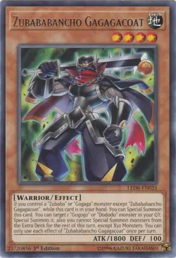 Yugioh - Zubababancho Gagagacoat (Rare) (Unlimited) - LED6-EN035 P - Image 1