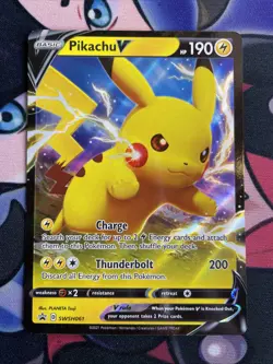 Pokemon TCG Pikachu V Full Art Holo #SWSH061 Black Star Promo Card Nm - Image 1