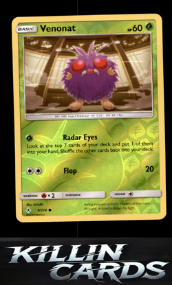 Reverse Holofoil Venonat (9) 9/214 Pokemon Common SM - Unbroken Bonds Card NM - Image 1