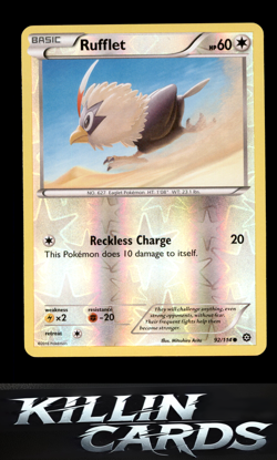 Reverse Holofoil Rufflet 92/114 Pokemon Common XY - Steam Siege Card NM - Image 1