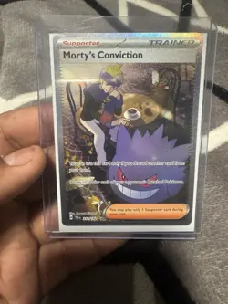 Pokemon TCG Morty’s Conviction Trainer Card Holo 2 Gold Star 211/162 - Image 1
